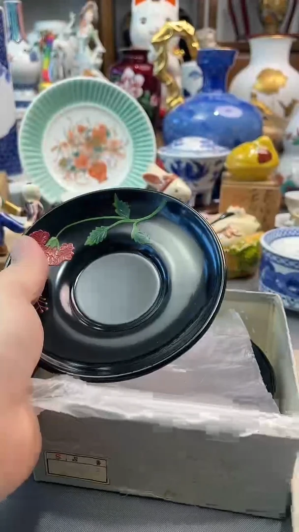 瓷片琉球实木杯托