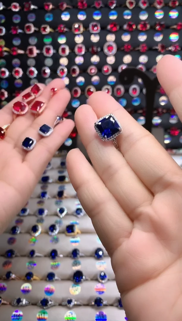 【闪购商品】蓝宝石戒指银S925镶嵌银色10