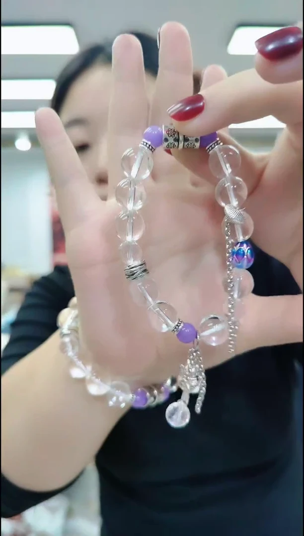 【闪购商品】水晶颈饰合金2032白水晶手串