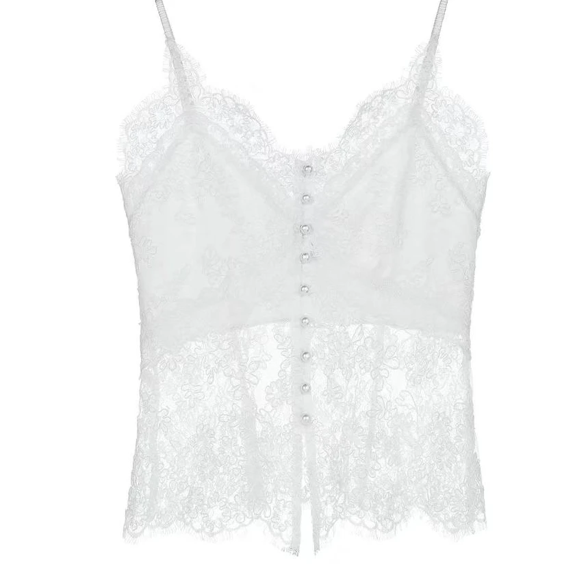 荔枝 拉家新款蕾丝花边背心吊带