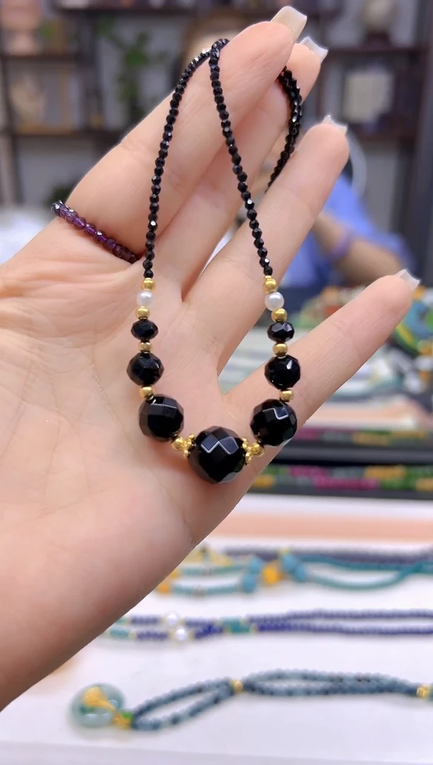 玛瑙/玉髓颈饰未镶嵌DIY款X630