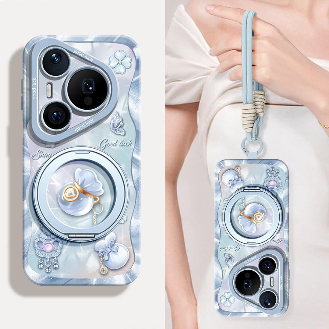 水晶葫芦适用华为pura80pro手机壳新款p70ultra全包防摔p60带挂绳