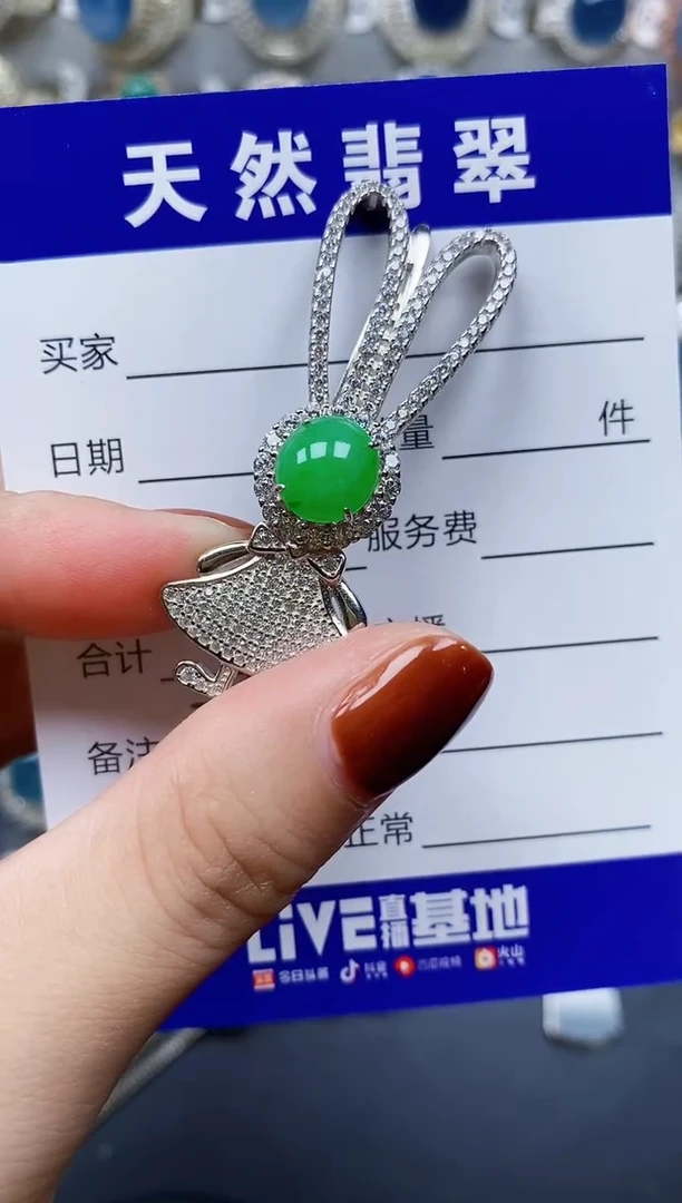 翡翠银S925镶嵌颈饰399