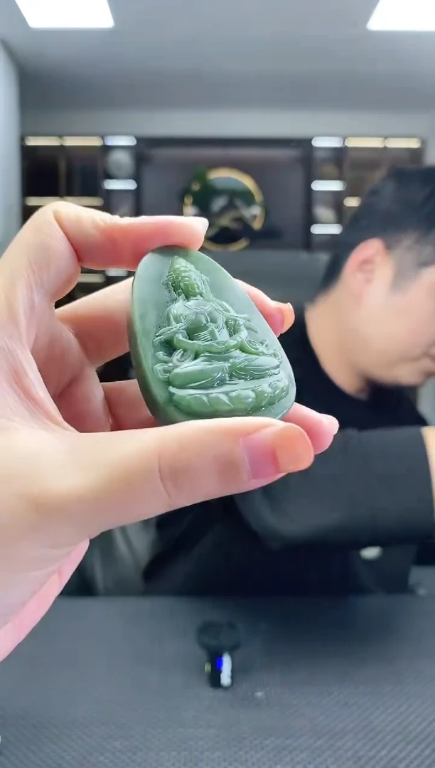 颈饰未镶嵌和田玉观音清货3