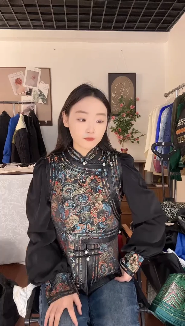 黑蝴蝶纱袖xl