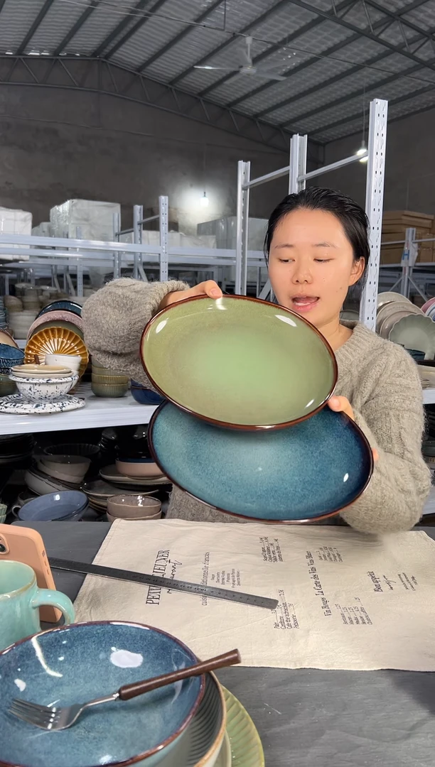 陶瓷外贸尾货瑕疵满20包邮X2大盘10.5英寸27厘米左右