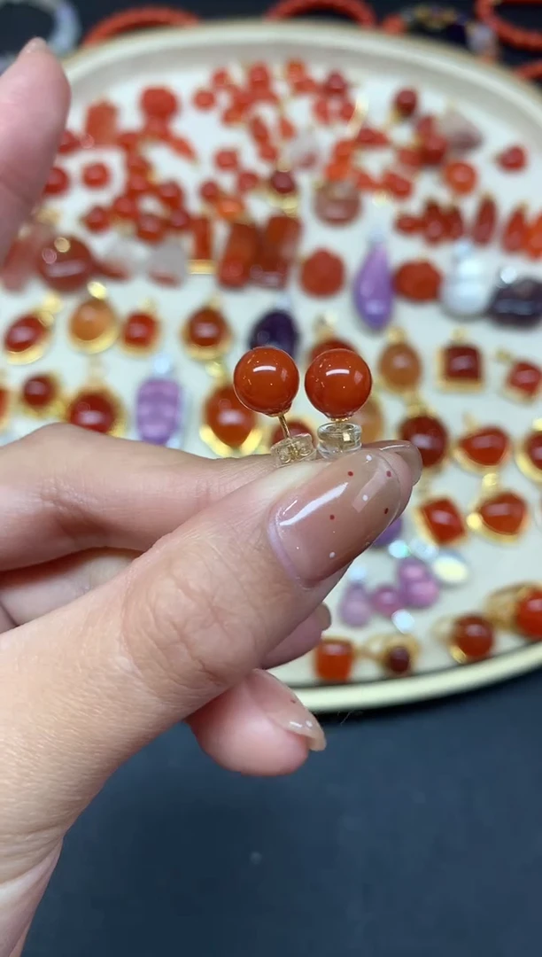 【小鱼严选】南红耳饰-hs03-|