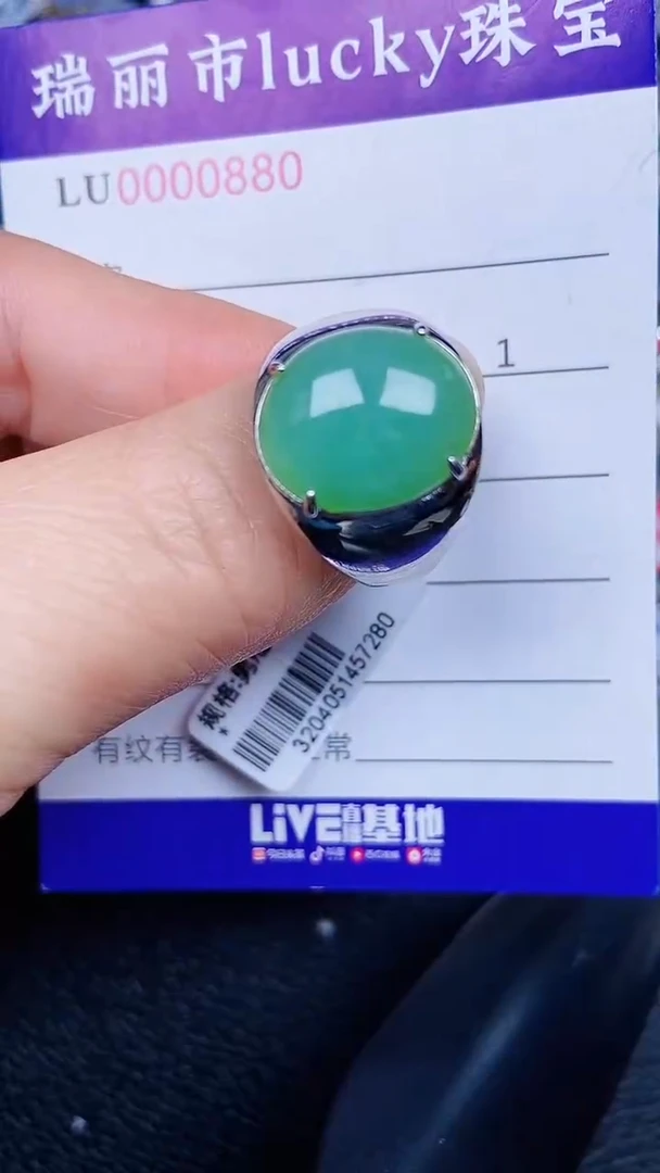 颈饰银S925镶嵌翡翠0880