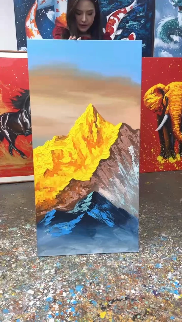 丙烯画。*影大树老师金山不加框