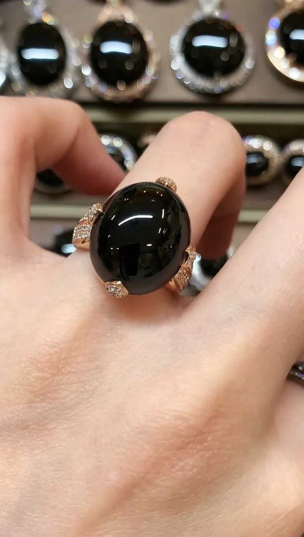 18K金镶嵌戒指翡翠a168