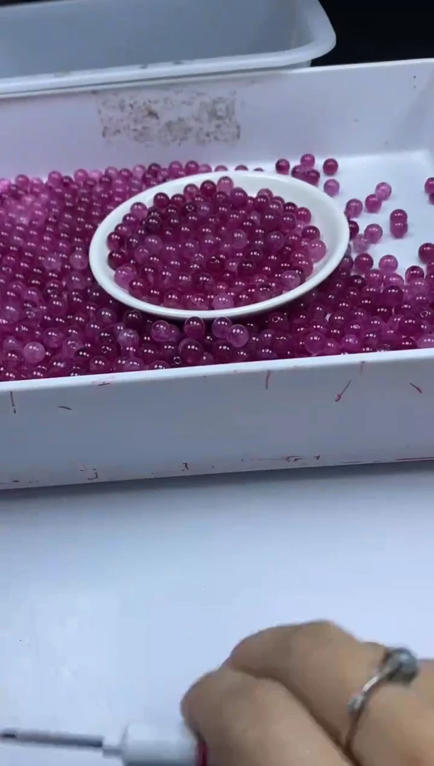 未镶嵌颈饰碧玺w1650卢比来粉碧玺8mm*30颗