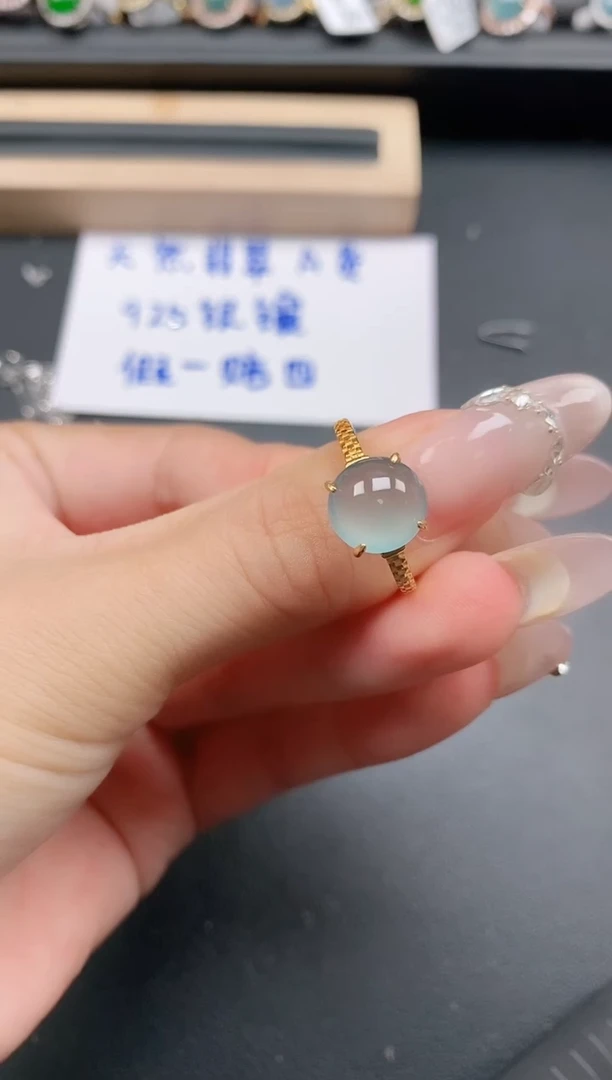 银S925镶嵌戒指翡翠11111