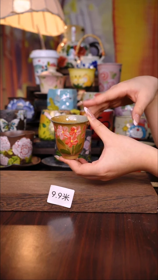 杯子陶泥垚手作 景德镇手工手绘陶瓷器物