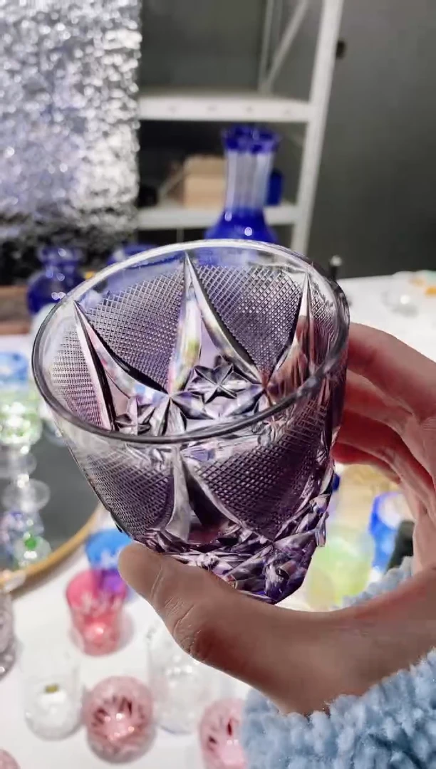 【闪购商品】水晶玻璃无手柄款紫色深刻萨摩