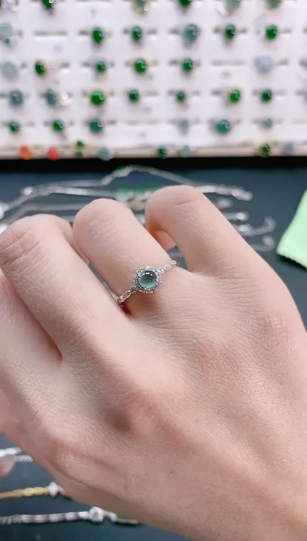 【闪购商品】翡翠戒指银S925镶嵌天然翡翠