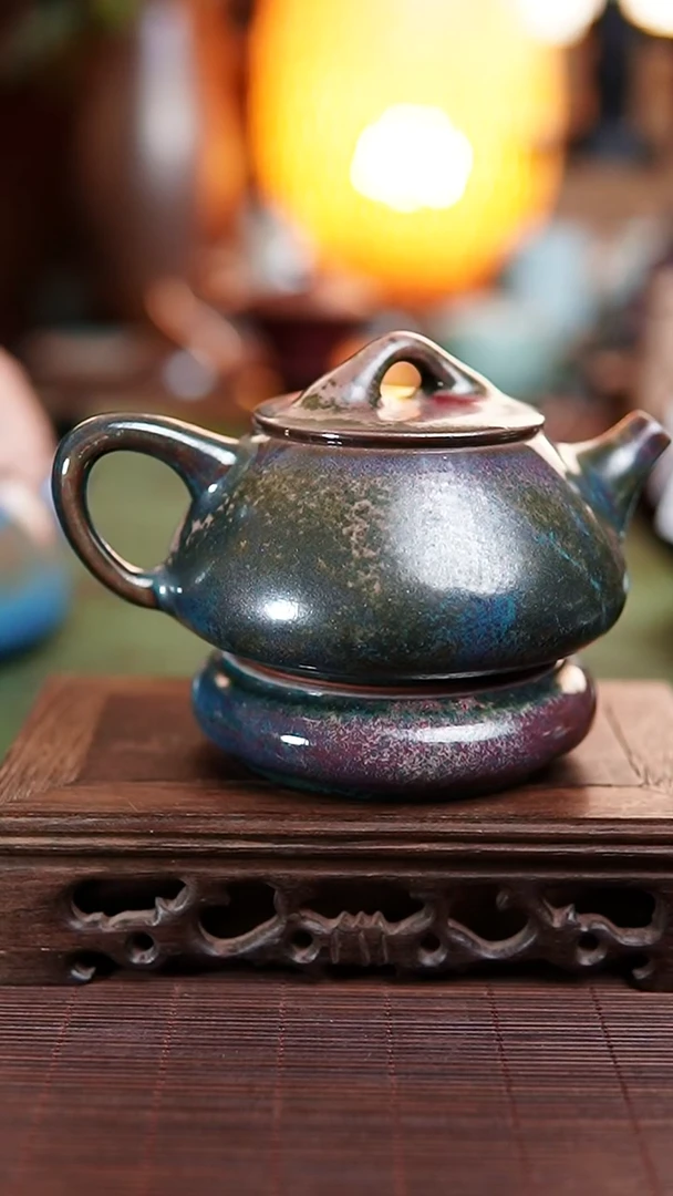 861 石瓢壶 炉钧釉 微微瑕 送盖置