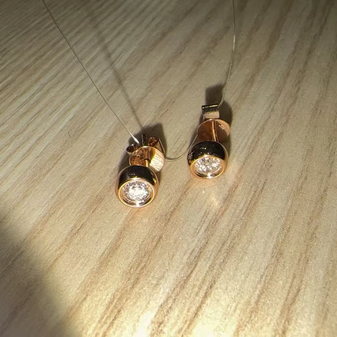 菜百首饰 18K金钻石耳饰