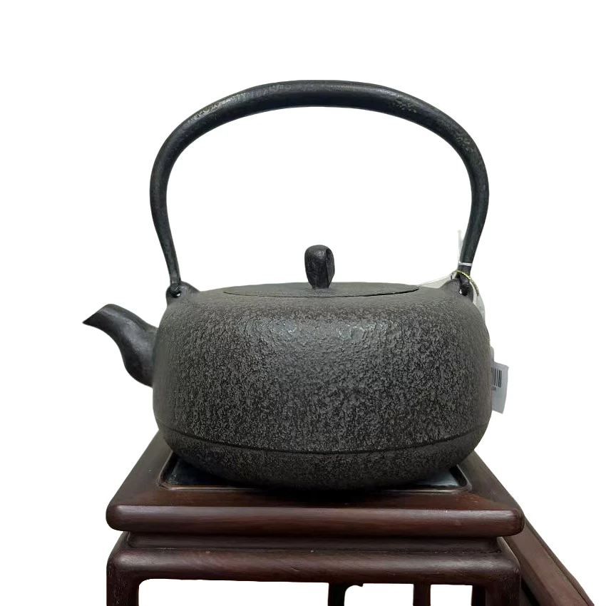 224314【岩户铸造所】平丸型素肌 生铁壶1300cc
