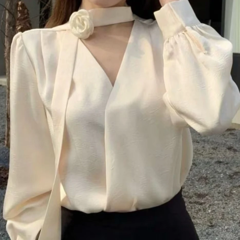 衬衫显瘦气质衬衣长袖时尚百搭小众设计感春季法式