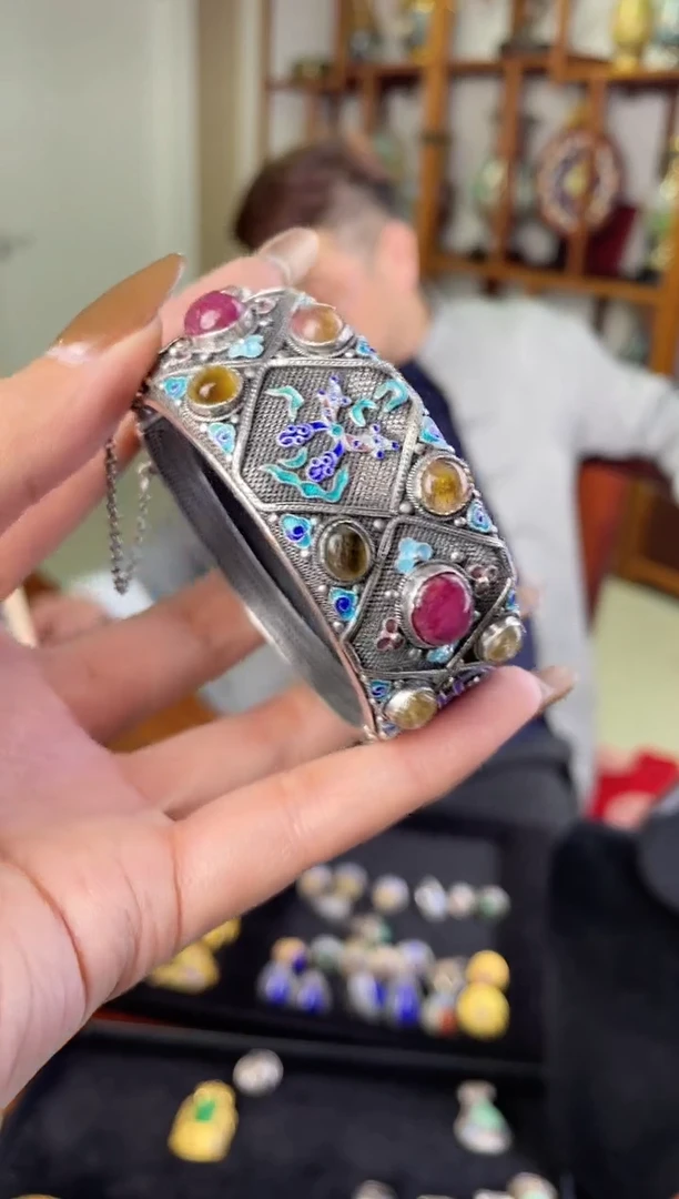 【闪购商品】 非遗绝技花丝镶嵌镯子