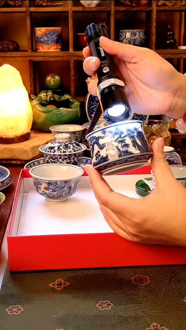 【手工手工手绘松竹梅融天杯】