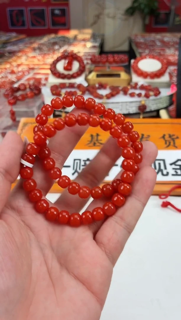 南红玛瑙滴水洞老型手串8+未镶嵌（多样式发其一）
