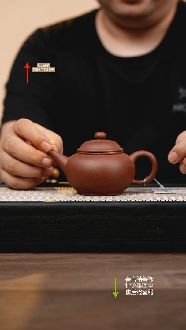 茶壶紫砂ZX红皮龙水平