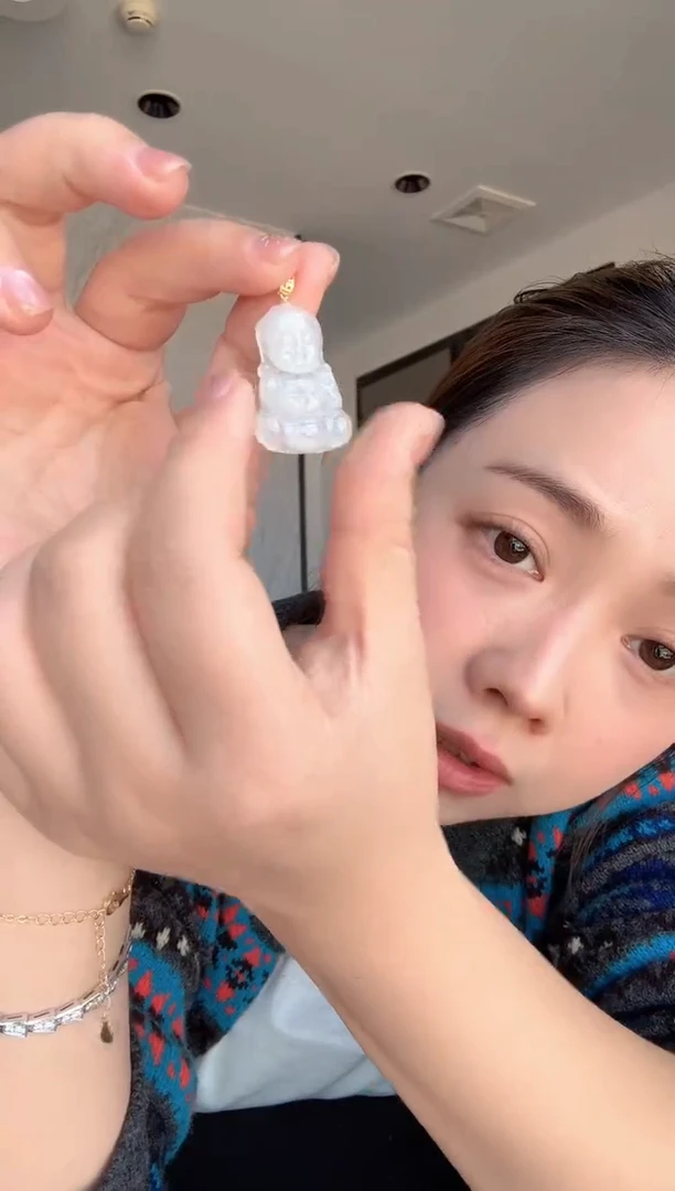 吊坠(不含链)18K金镶嵌翡翠宝宝佛5号 多样性发1