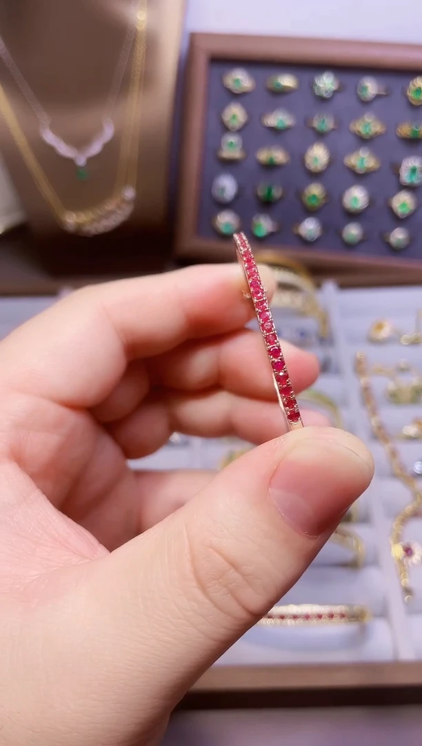 【闪购商品】红宝石手镯银S925镶嵌一条