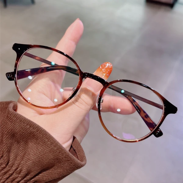恩培眼镜9085高级玳瑁色圆框超轻眼镜可配有度数
