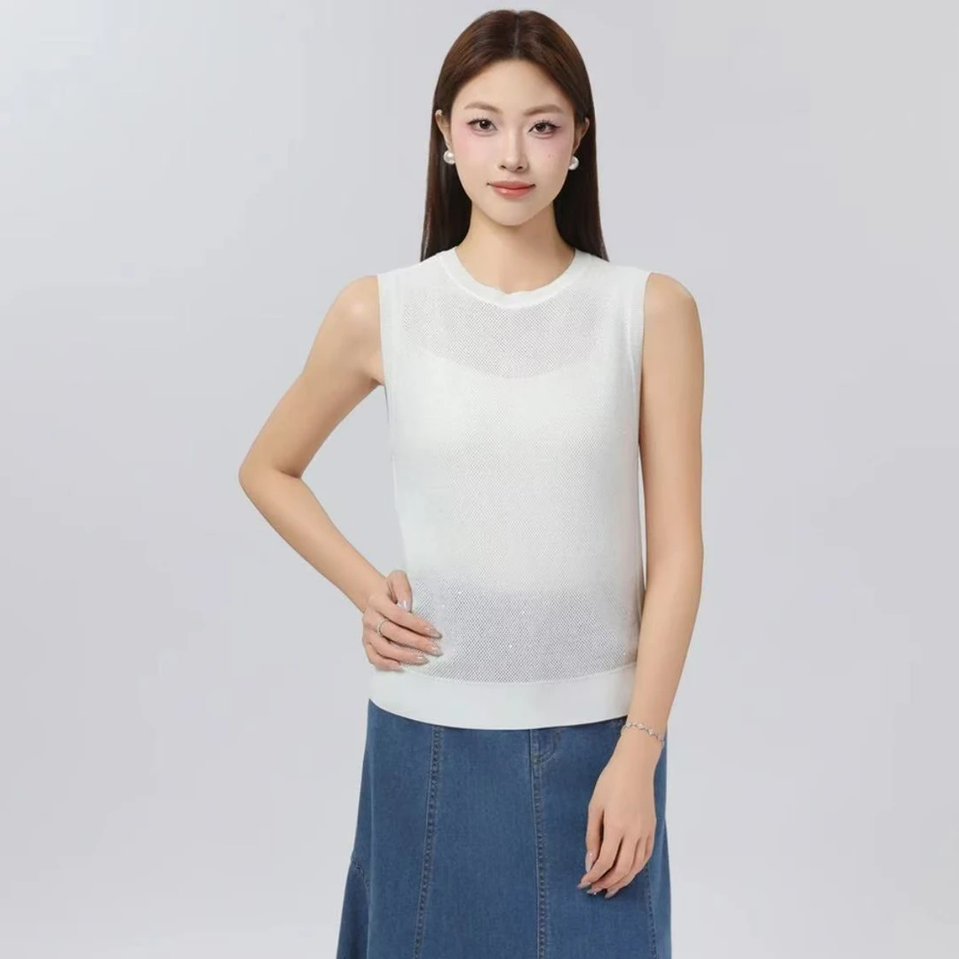 AMASS/阿玛施新款气质设计感时髦背心春秋夏季垂感直筒裤538015