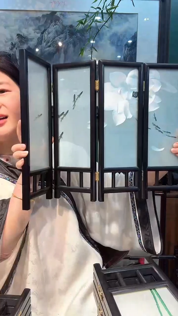 横款非遗苏绣手工刺绣摆台