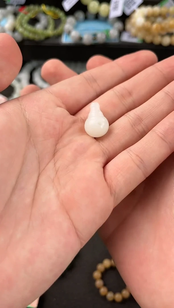 【闪购商品】和田玉三通未镶嵌且末天泰白玉三通微色差