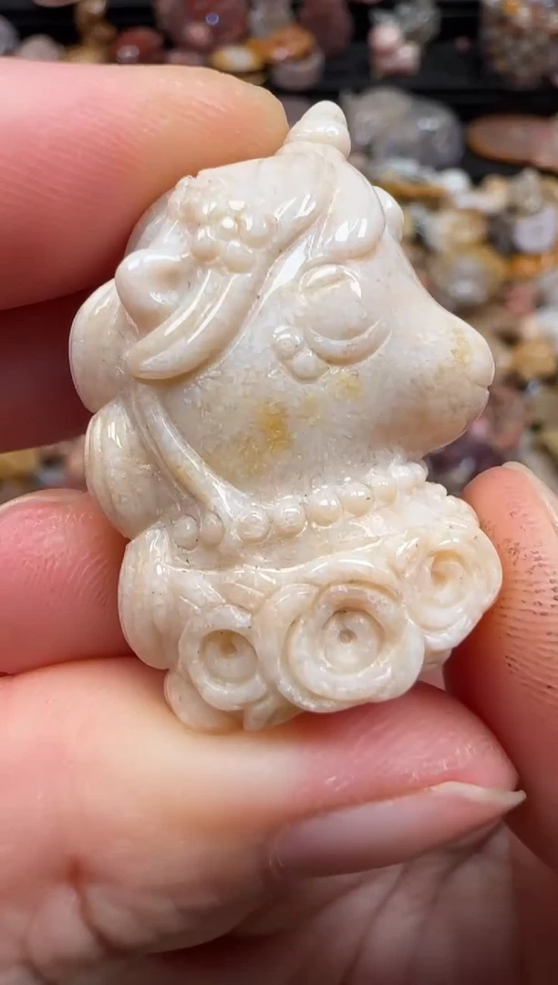 硅化珊瑚（珊瑚玉）未镶嵌颈饰074