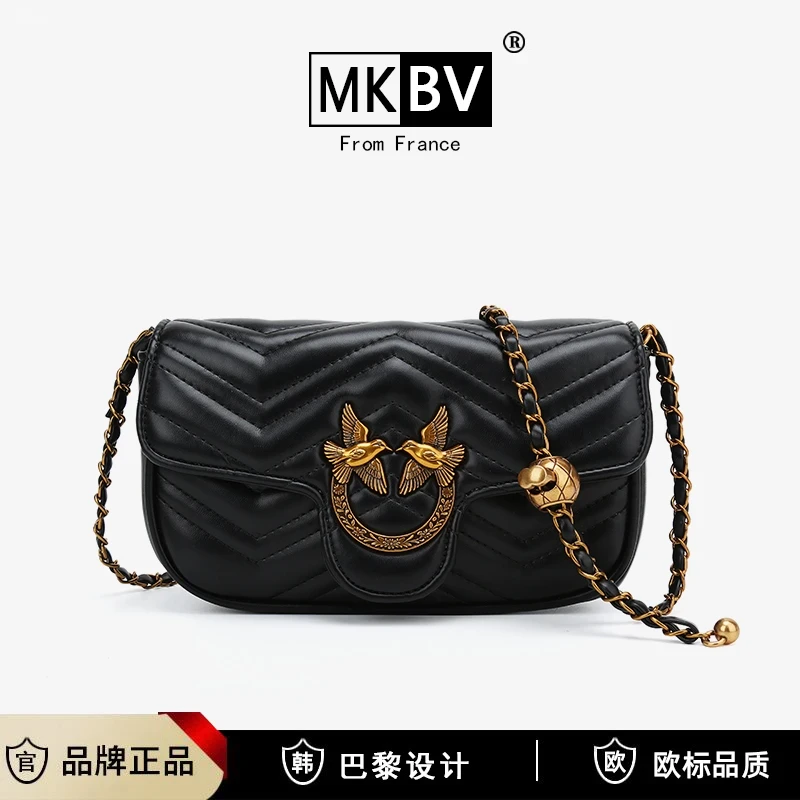 1056黑 MKBV新款女士气质百搭链条单肩斜挎包Y