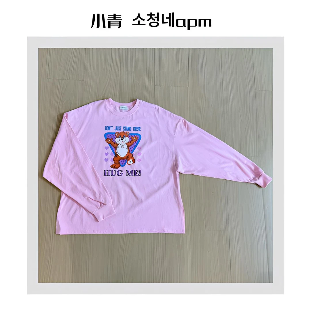 韩国东大门 JUP/三角形爱心小熊卡通T恤