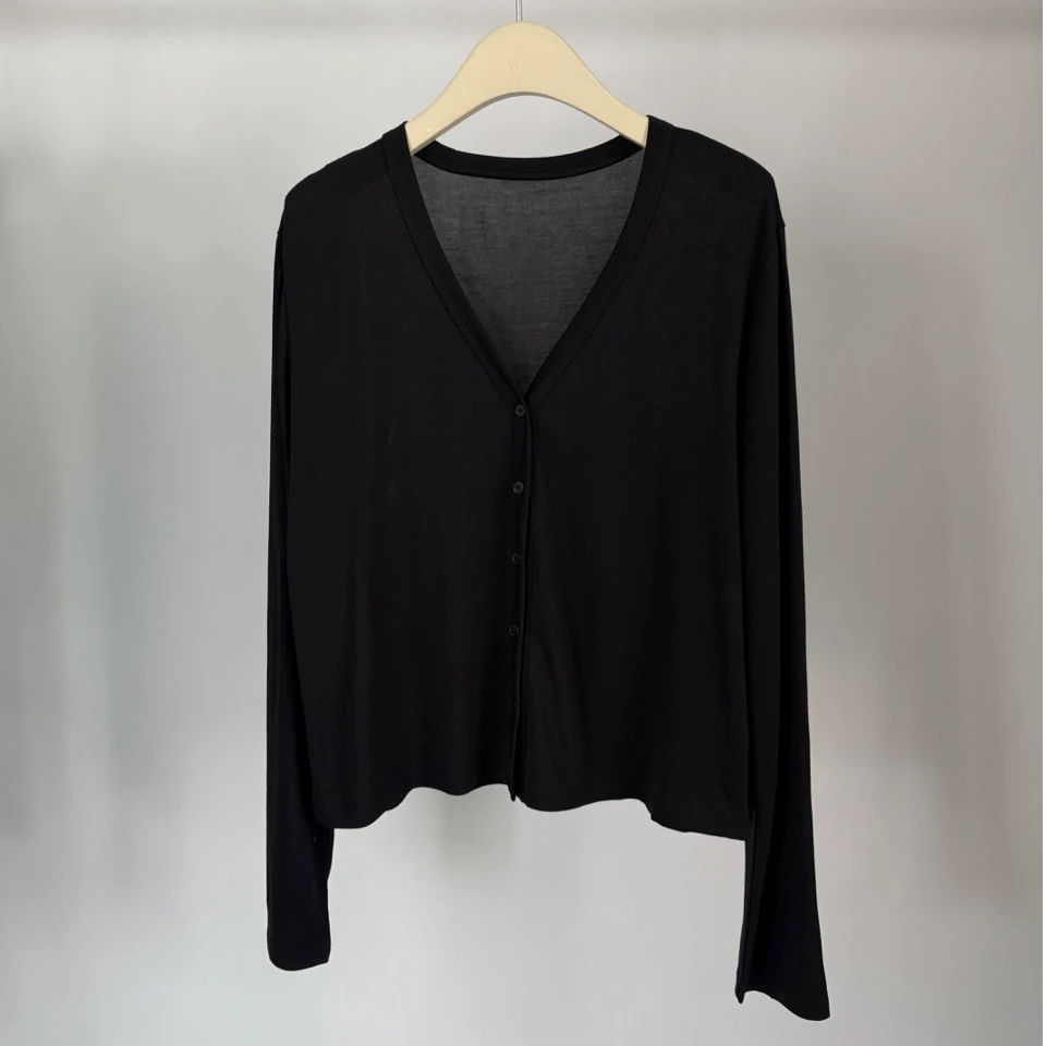 F.A[春风]薄款长袖女装春夏修身打底开衫开衫短款外搭时尚