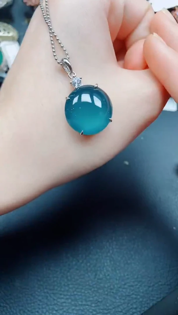 吊坠(赠链)银S925镶嵌翡翠翡翠