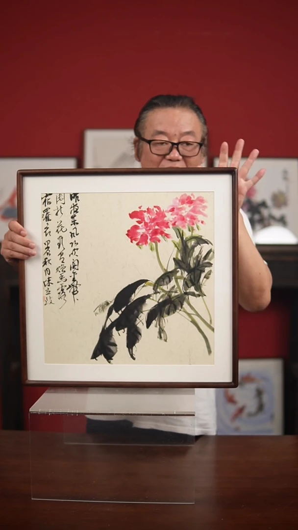 国画手绘-52*52带框陈立志作品