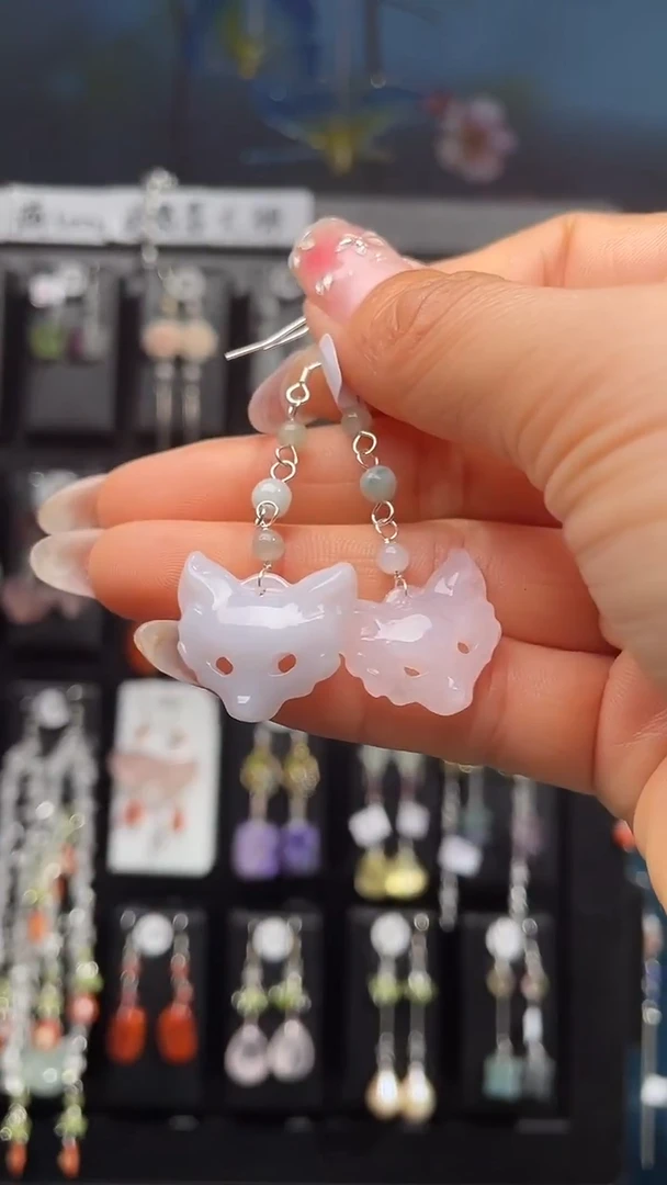 银S925镶嵌耳饰紫晶娜 娜