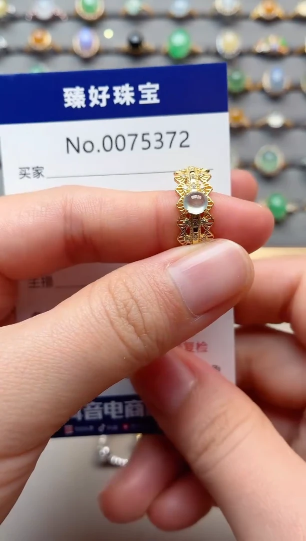 银S925镶嵌戒指翡翠1