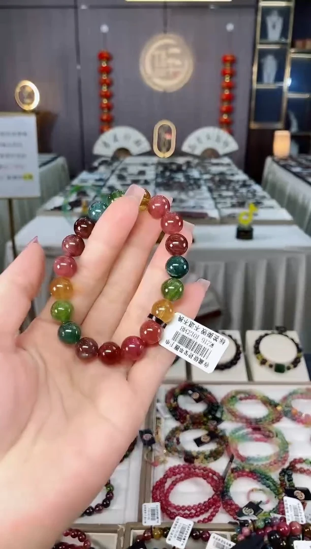 未镶嵌收藏级老矿碧玺单圈手串10mm+碧玺hon多样性发货一条
