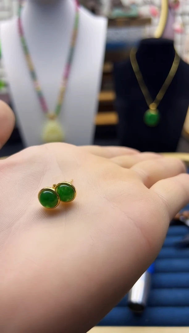 【闪购商品】翡翠耳饰14K金镶嵌E144