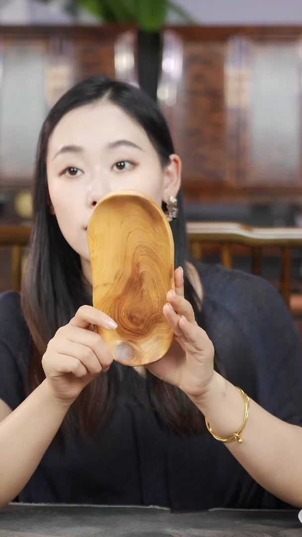 柏木（崖柏）淳化黑油闻香原木木盘262