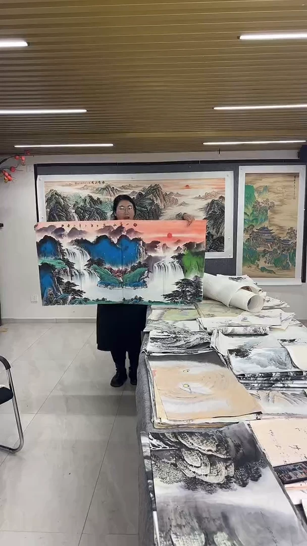 国画丹青专属福利-四尺整张泼墨带太阳