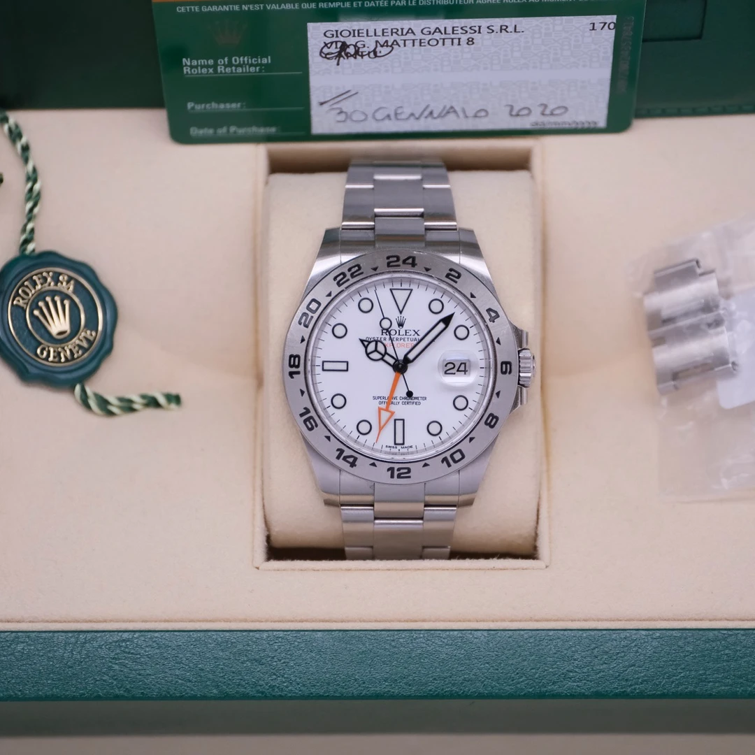 95新 Rolex/劳力士 探险家二216570白盘2020年全套全长42MM名表