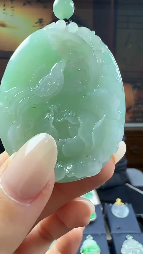 未镶嵌挂件翡翠花牌