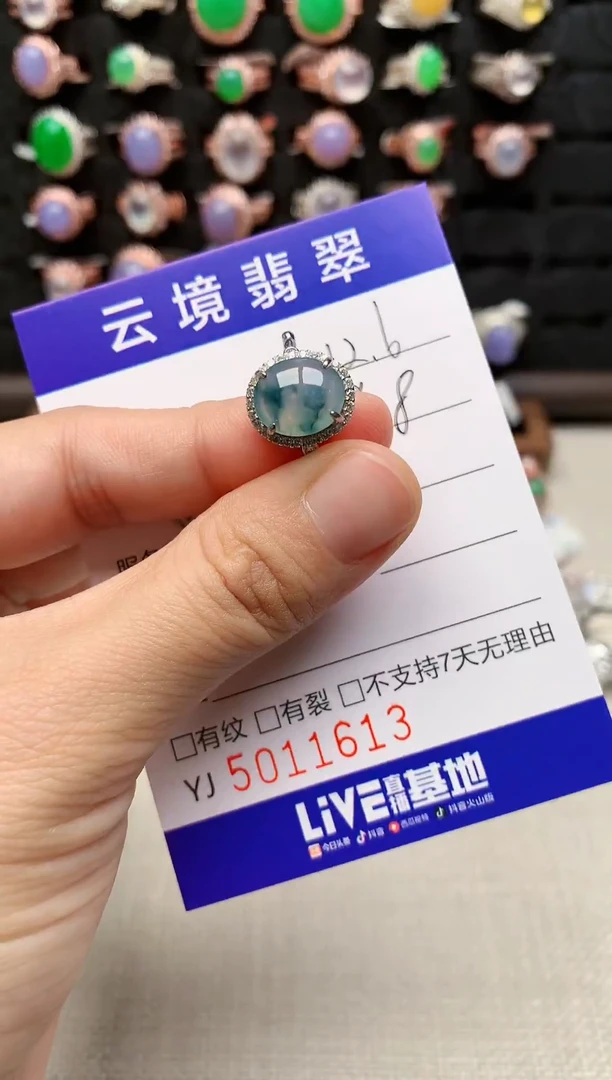 银S925镶嵌戒指翡翠1613
