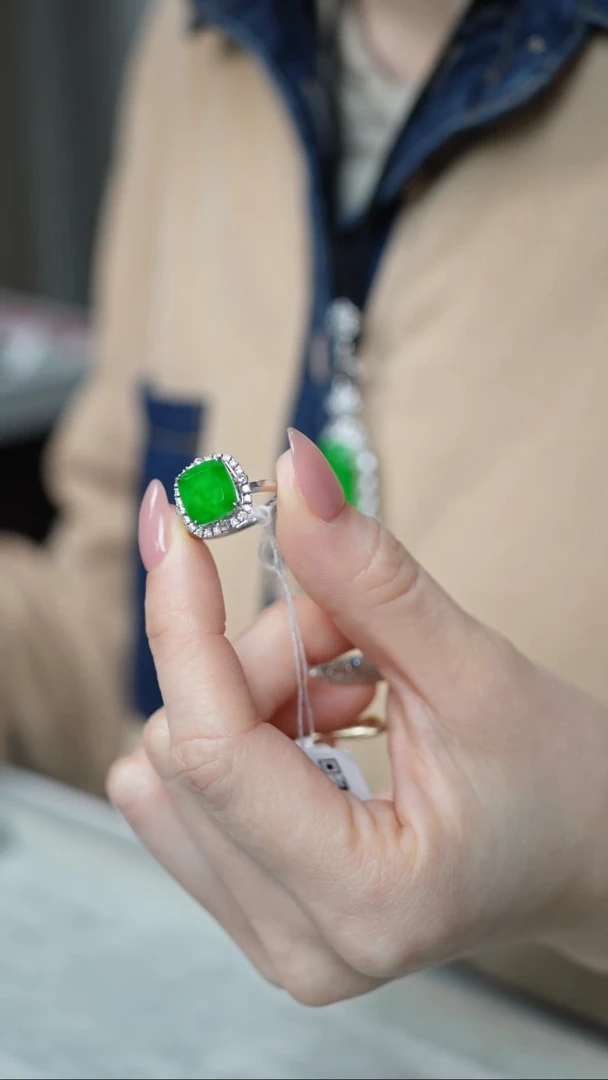 【闪购商品】翡翠戒指18K金镶嵌27-戒指/姿/2