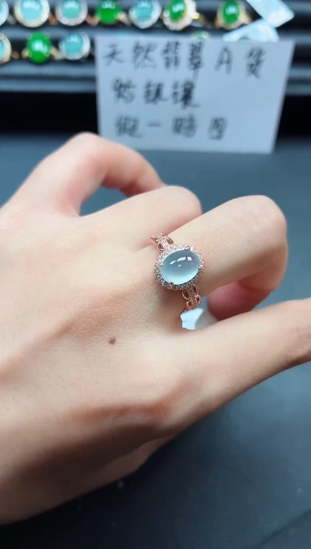 翡翠戒指银S925镶嵌1111111
